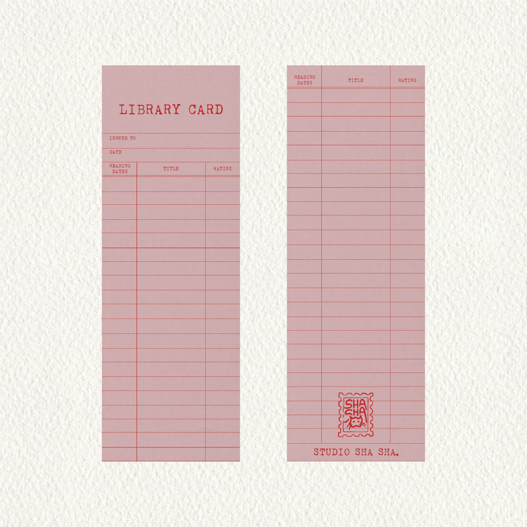 Library Card Bookmark – muted.