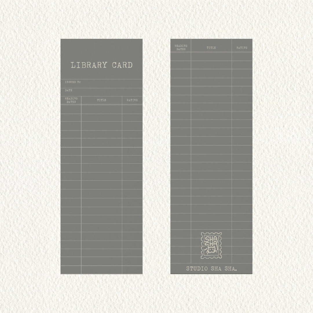 Library Card Bookmark – muted.