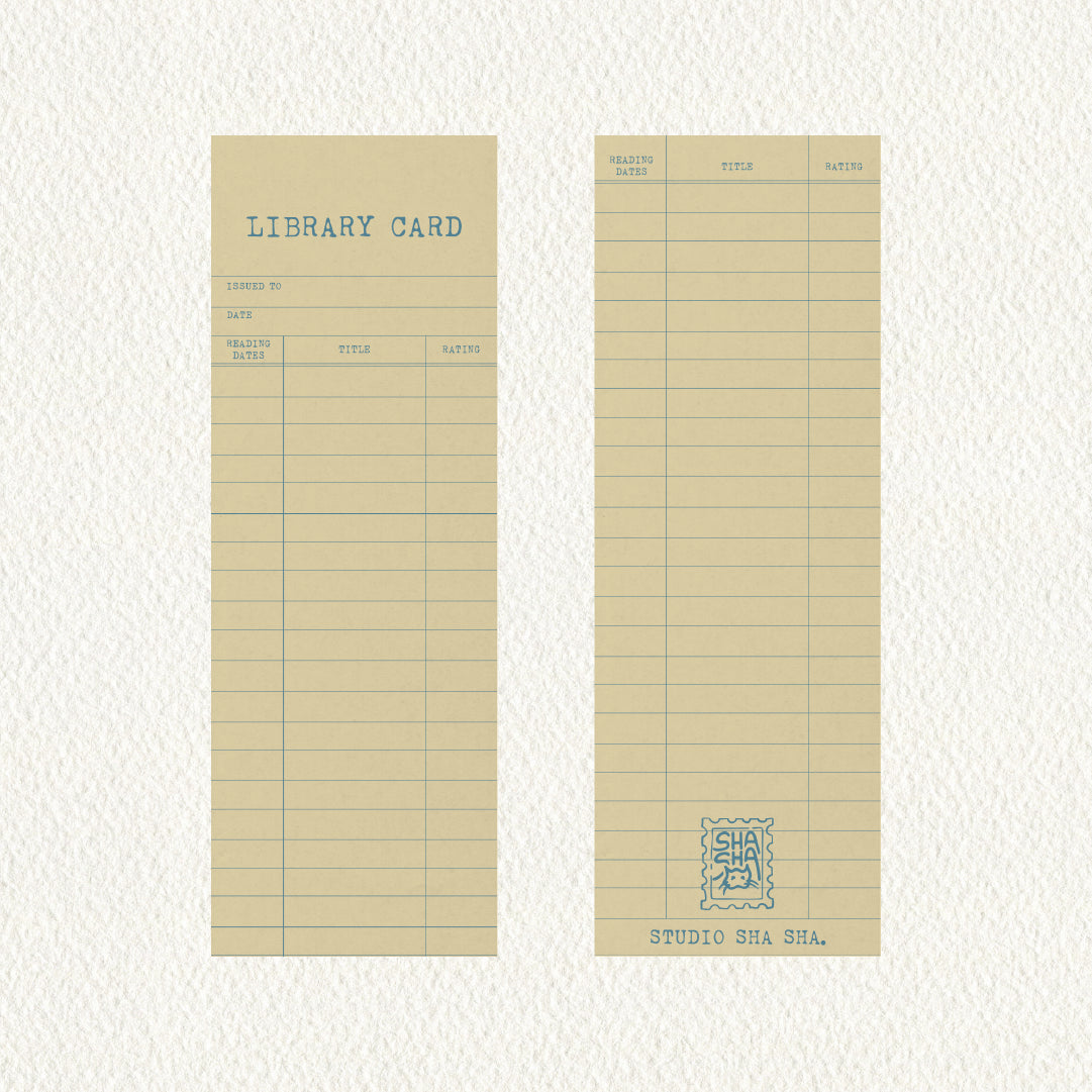 Library Card Bookmark – muted.
