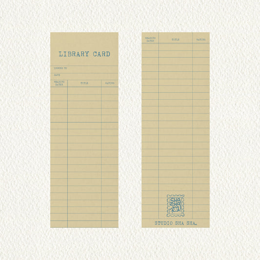 Library Card Bookmark – muted.